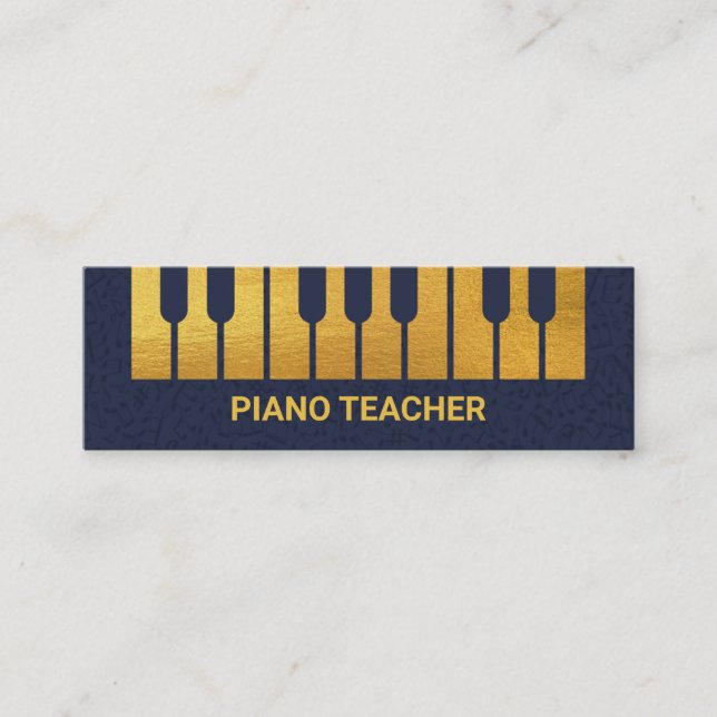 Kreativ Guld Piano Nycklar Flyter Musik noter Mini Visitkort (Framsida)
