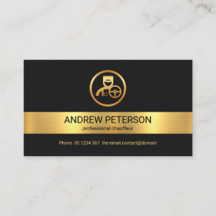 Kreativ Guld Rand Guld Chauffeur Driver Logotyp Visitkort