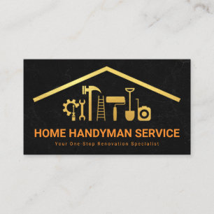 Kreativ Guld Rooftop Handyman Verktyg Visitkort