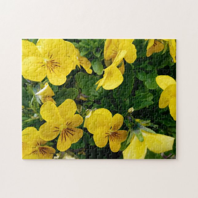 Kreativ gult-blomma träd fotopussel med pussel (Horisontell)
