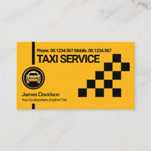 Kreativ Gult Taxi Black Check Box Cab Transport Visitkort