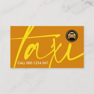 Kreativ Gult Taxi Signage Driving Visitkort