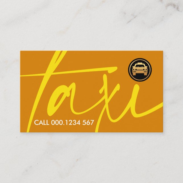 Kreativ Gult Taxi Signage Driving Visitkort (Framsida)