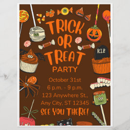 Kreativ Halloween Bus eller godis Flyer