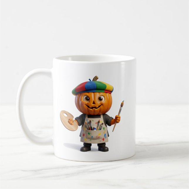Kreativ Halloween-pumpakonst  Kaffemugg (Vänster)