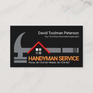 Kreativ Hammer Rooftop Handyman Verktyg entreprenö Visitkort