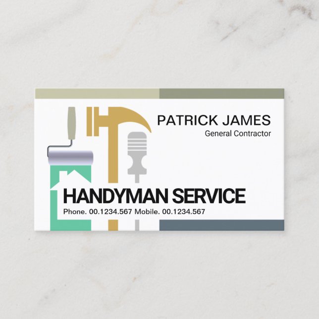 Kreativ Handyman Verktyg entreprenör Visitkort (Framsida)