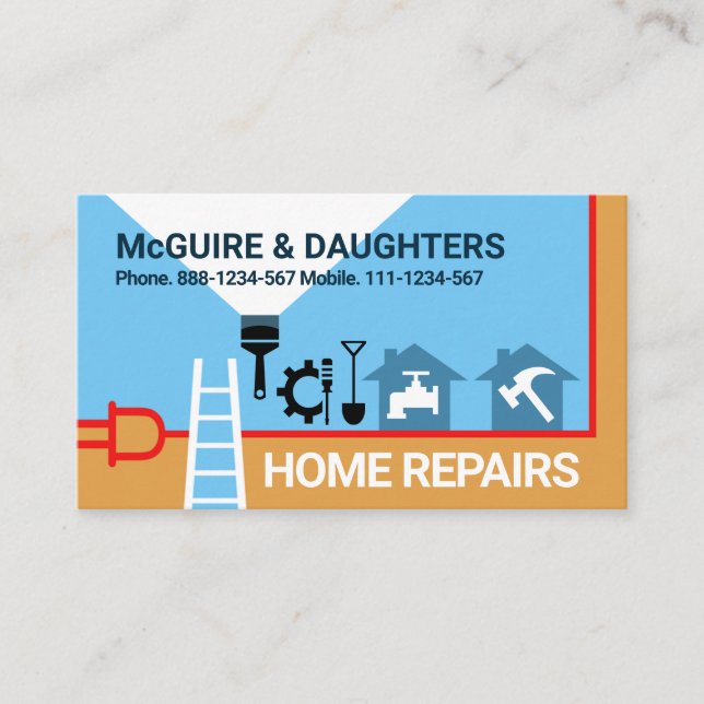 Kreativ Handyman Verktyg Gräns Visitkort (Framsida)