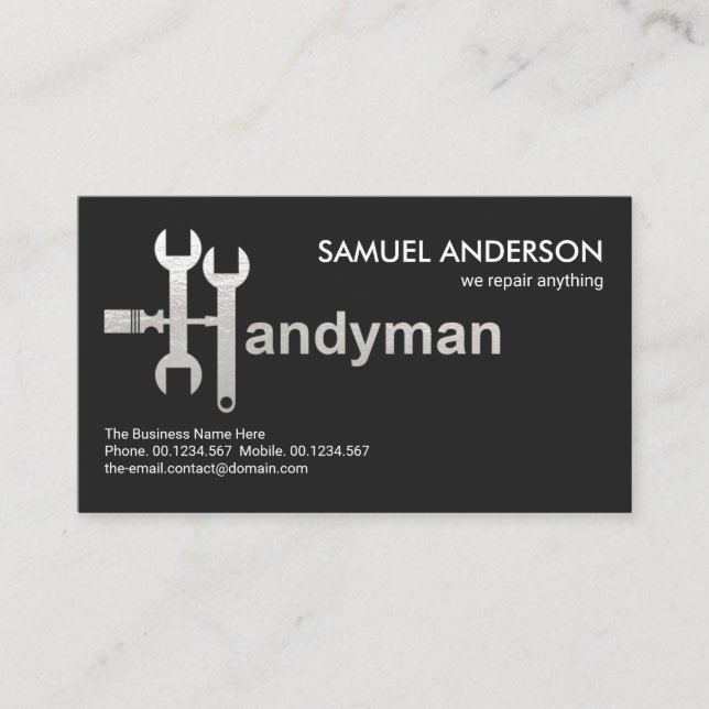 Kreativ Handyman Verktyg Motif Handyman Signage Visitkort (Framsida)