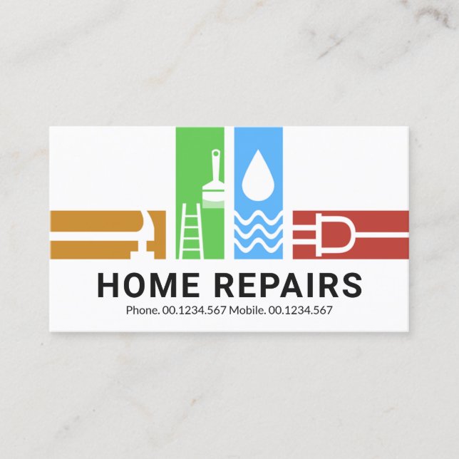 Kreativ Handyman Verktyg Rand Visitkort (Framsida)