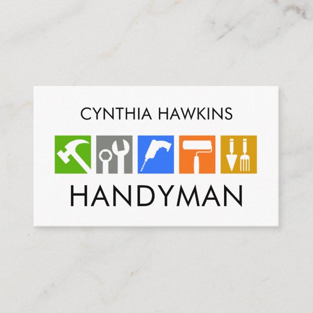 Kreativ handyman verktygsikon visitkort (Framsida)