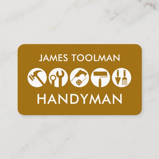 Kreativ Handyman Verktygsikon Visitkort (Framsida)