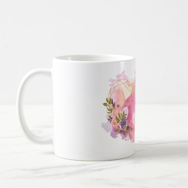 Kreativ Heart strimlad med Vatten Färg Stänk Kaffemugg (Vänster)