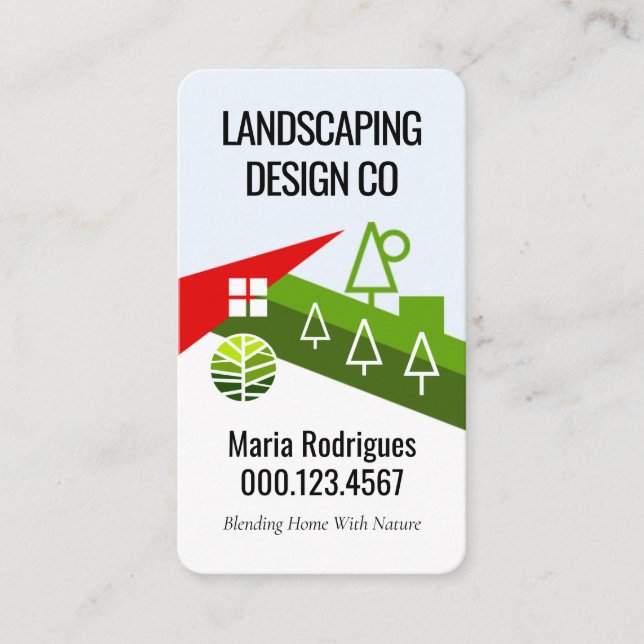 Kreativ hemlandskapsdesign visitkort (Framsida)