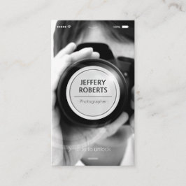 Kreativ iPhone iOS Stil - Modern fotoskrivare Visitkort