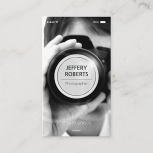 Kreativ iPhone iOS Stil - Modern fotoskrivare Visitkort