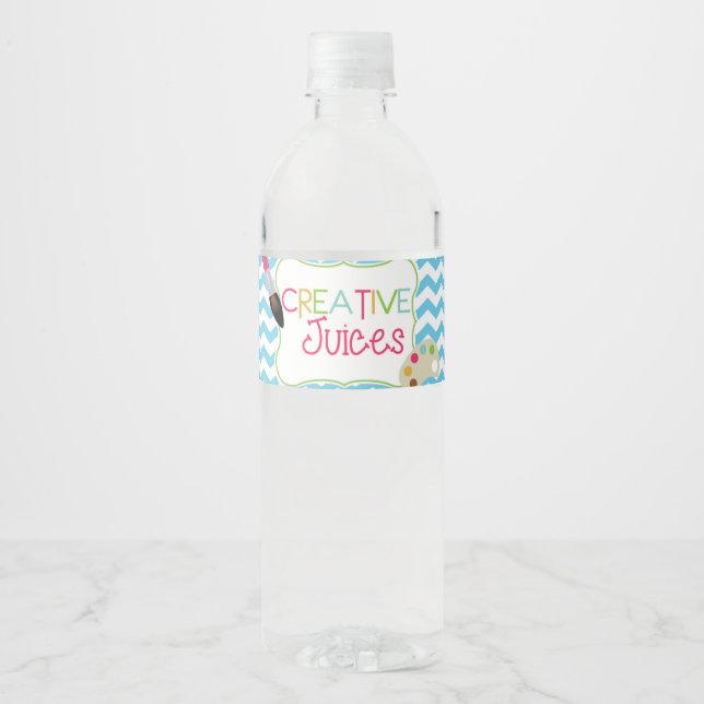 Kreativ Juices Vattenflaska Label Etikett (Framsida)