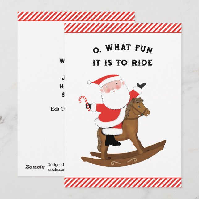 Kreativ jul för ryttare julkort (Fram/baksida)