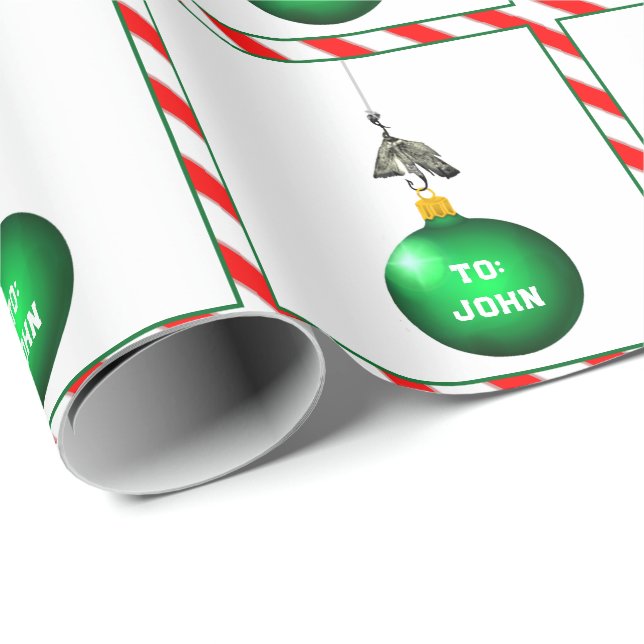 Kreativ julpresent för fiskare presentpapper (Rullad Hörn)
