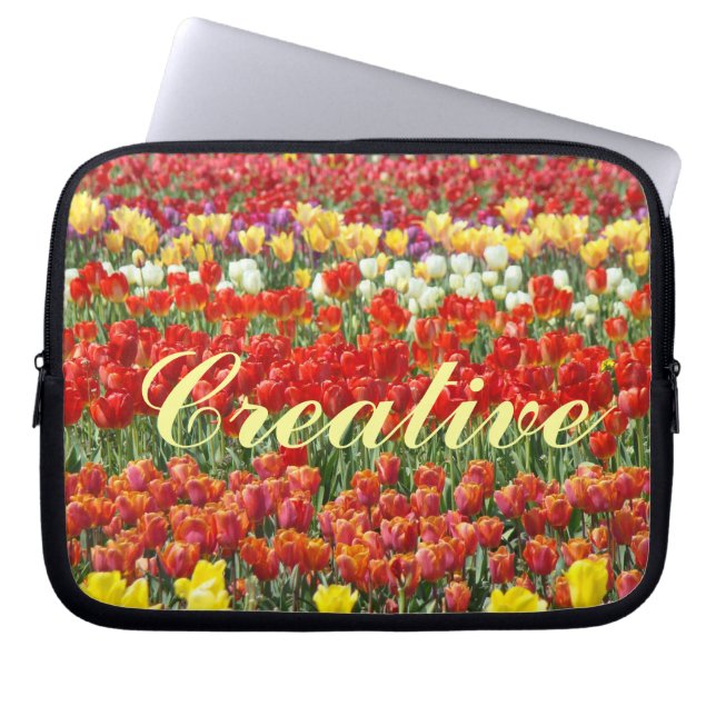 Kreativ kontorsdatorväska Tulpaner Laptop Sleeve (Framsidan)