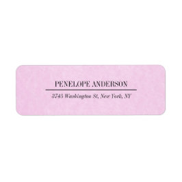 Kreativ kvinnlig Ljus rosa enkel Elegant Modern Returadress Etikett