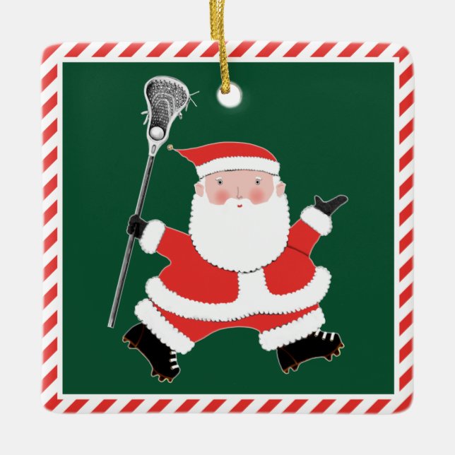 Kreativ Lacrosse-jultomte Julgransprydnad Keramik (Framsida)