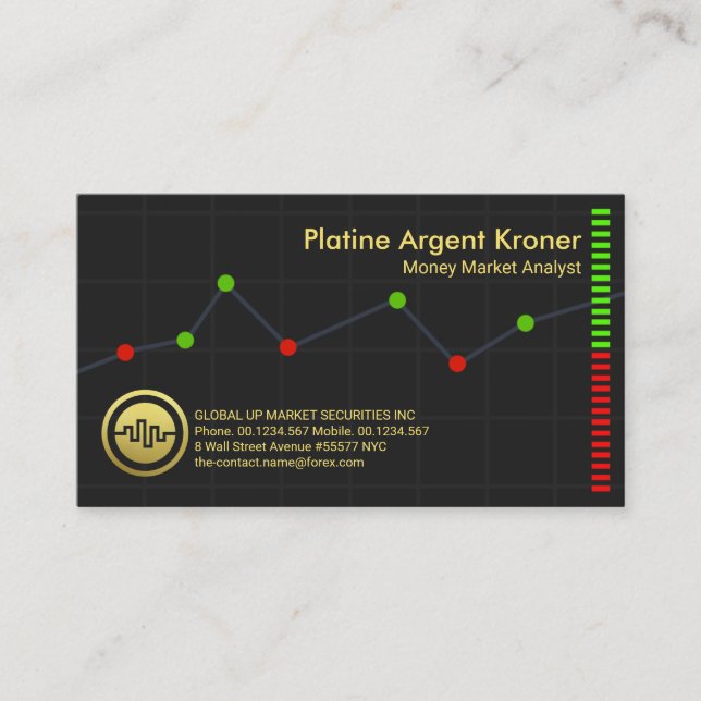 Kreativ Lagrar Money Market Grapfutures Trader Visitkort (Framsida)