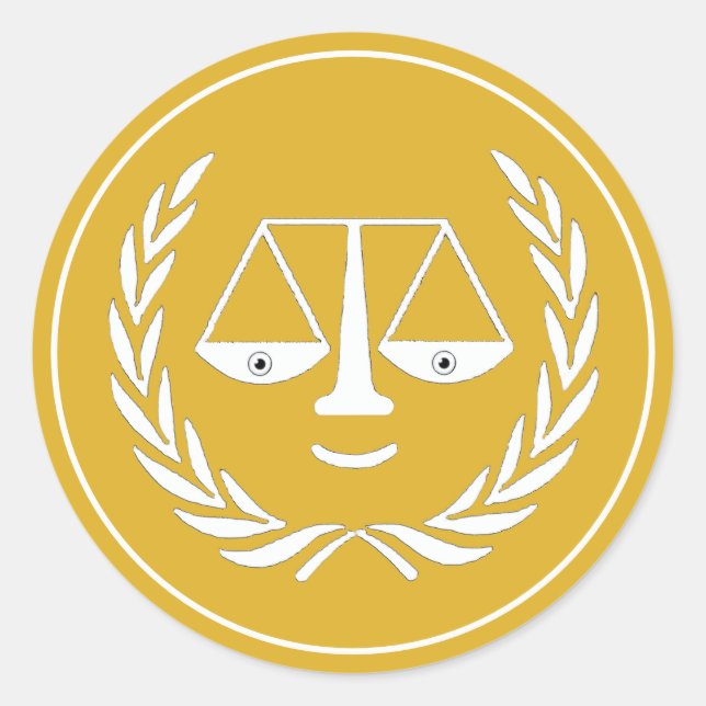 Kreativ Lawyer Runt Klistermärke (Framsida)