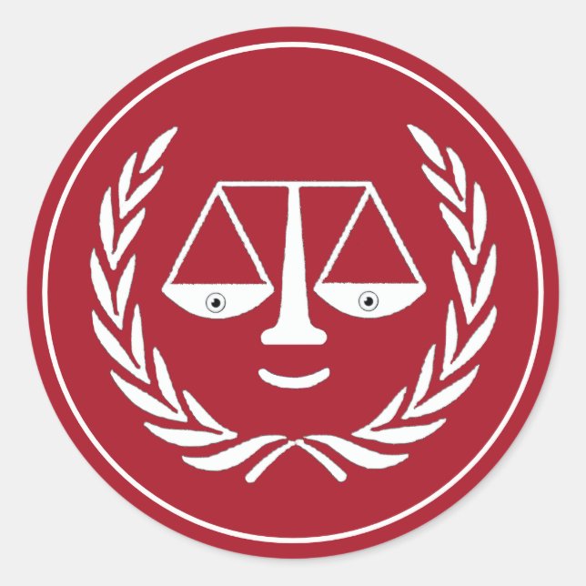 Kreativ Lawyer Runt Klistermärke (Framsida)