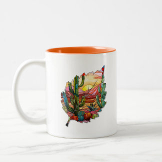 Kreativ lövmugg för kaffe eller te Två-Tonad mugg