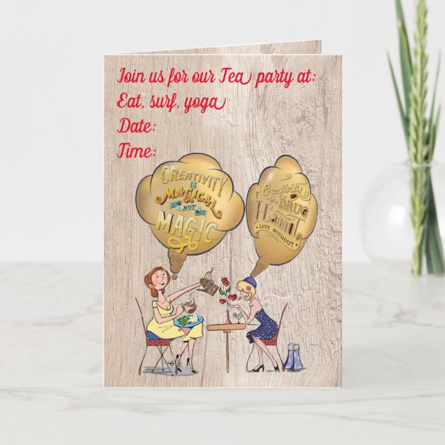 Kreativ Magic Break Time med vänner Helgkort (Framsida)