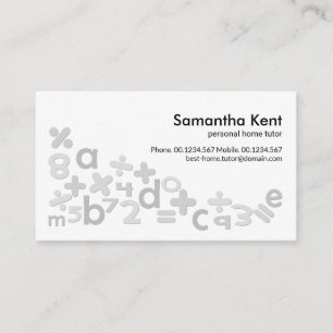 Kreativ Math Symboler Alphabets Home Tutor Visitkort