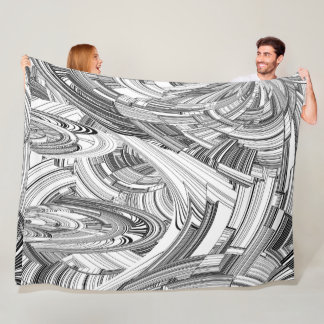 Kreativ Modern Art Black and White Fleecefilt