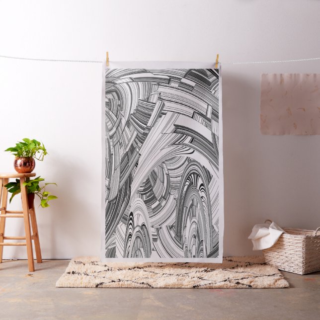 Kreativ Modern Art Black and White Tyg (In Situ)