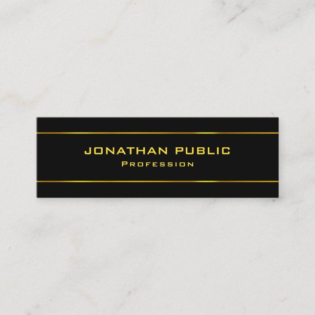 Kreativ Modern Design Template Elegant Black Guld Mini Visitkort (Framsida)