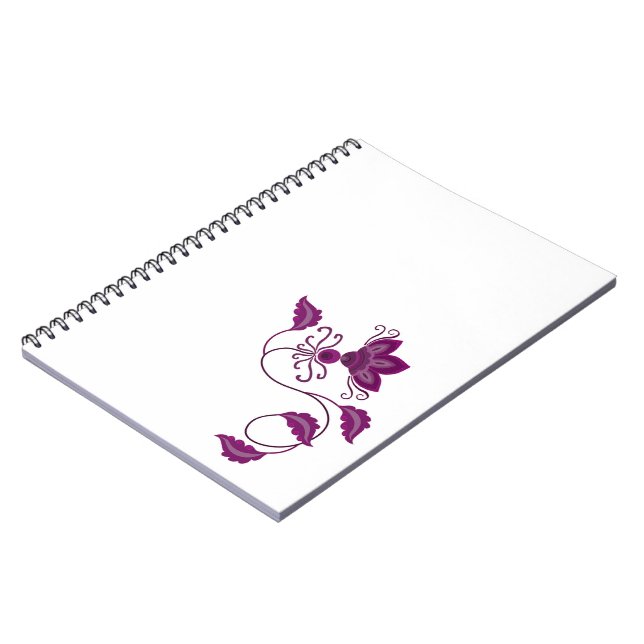KREATIV MODERN LILA FLOWER ART GIFT ANTECKNINGSBOK (Vänstra Sidan)