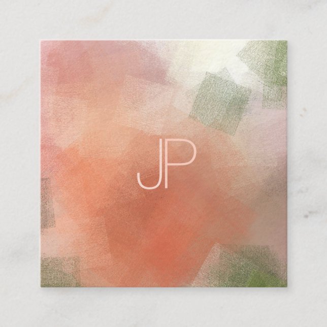 Kreativ Modern monogram Luxuriös elitmall Fyrkantigt Visitkort (Framsida)