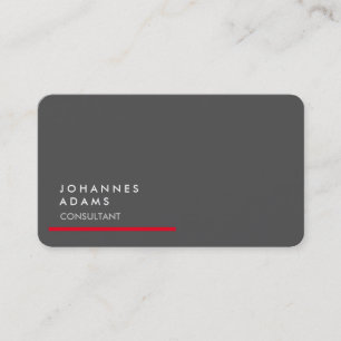 Kreativ Modern Plain Grått Red Trendig Visitkort