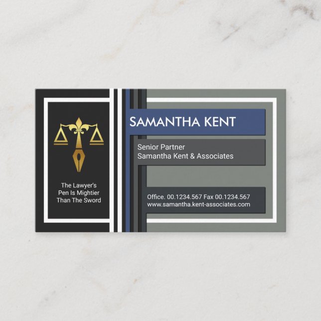 Kreativ Modern Signboard Notice solicitor Advokat Visitkort (Framsida)