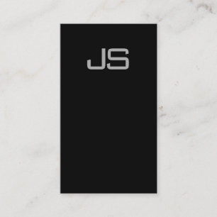 Kreativ Monogram Black White Modern Simple Plain Visitkort