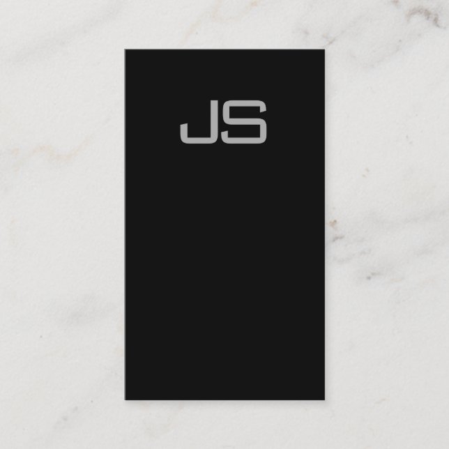 Kreativ Monogram Black White Modern Simple Plain Visitkort (Framsida)