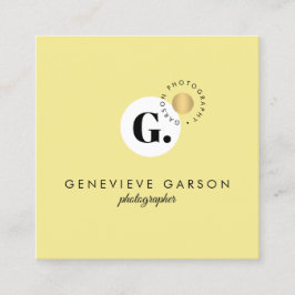 Kreativ Monogram Logotyp Gult Social Media Fyrkantigt Visitkort