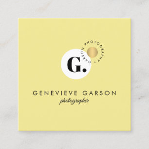 Kreativ Monogram Logotyp Gult Social Media Fyrkantigt Visitkort