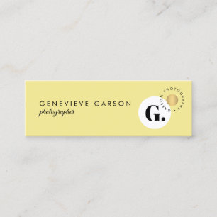 Kreativ Monogram Logotyp Gult Social Media Mini Visitkort