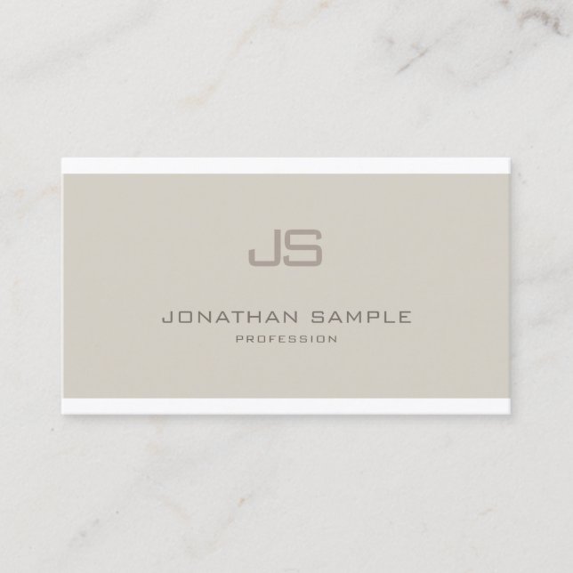 Kreativ Monogram Smooth Professionell Plain Luxury Visitkort (Framsida)