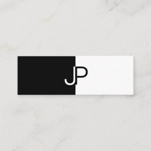 Kreativ Monogrammat BW svart, vit, modern överkant Mini Visitkort