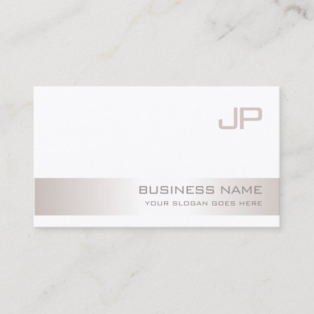 Kreativ Monogrammed Modern Plain Trendig Luxury Visitkort (Framsida)