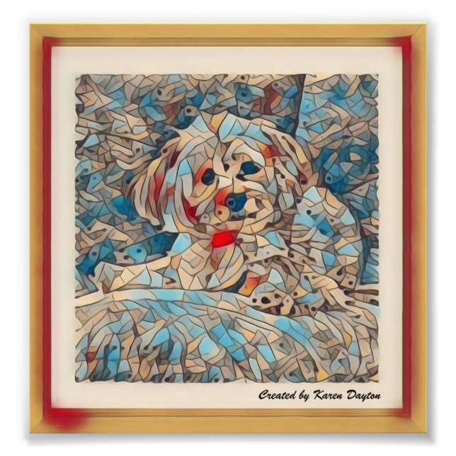 Kreativ Mosaic Image of a Morkie ’Copper’ Fototryck (Framsidan)