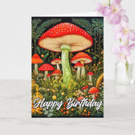 Kreativ Mushroom Forest Illustration Kort