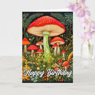 Kreativ Mushroom Forest Illustration Kort